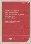 Portada de: ANALISIS DESCRIPTIVO DE LA INVESTIGACION EN LA UNIVERSIDAD DE CADIZ